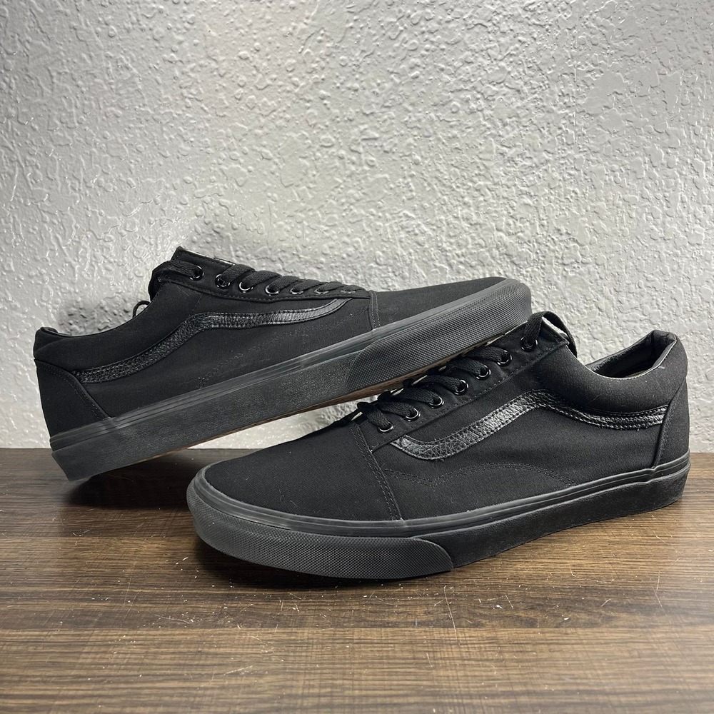 Vans Old Skool Triple Black Men's Black Shoes - Men's Size 14 - Picture 3 of 9